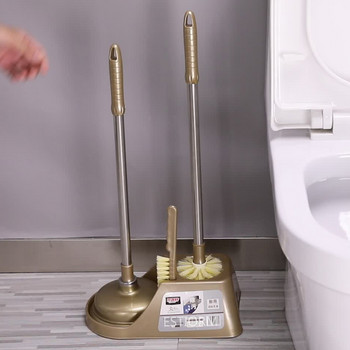 Модерна тънка, свободностояща тоалетна четка и бутало Комбиниран комплект Пластмасова тоалетна чиния Комплект държач за почистване на четки за съхранение в банята