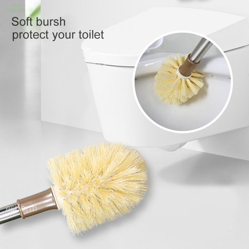 Modern vékony, szabadon álló WC-kefe és dugattyús kombókészlet Műanyag WC-tál kefe tisztítókészlet fürdőszobai tároláshoz