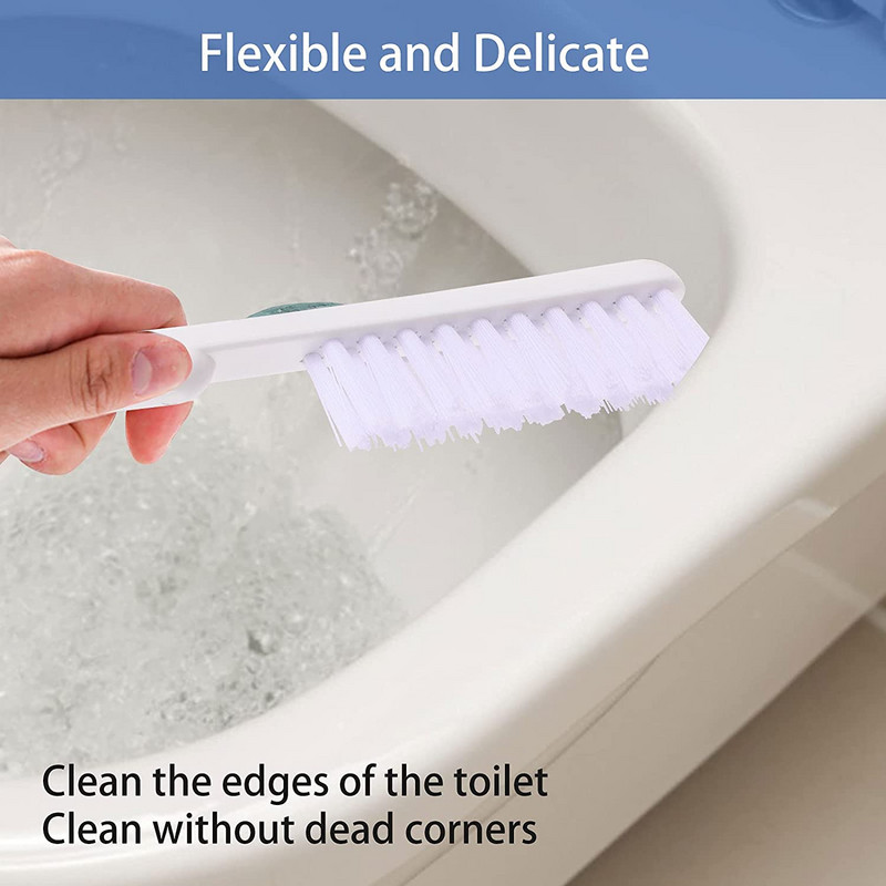 Ant sienos pakabinamas TPR tualeto šepetys su laikiklio rinkiniu silikoniniais šereliais, skirtas vonios grindų valymui