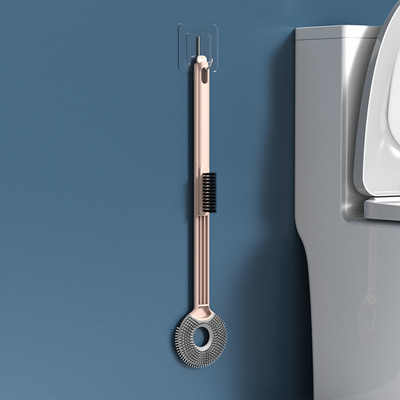 CMXIO silikoninis tualeto šepetys ilgos rankenos WC įrankių valymas, automatinis atsidarymas, uždarymas, valymo šepetys, be mirusių vonios reikmenų