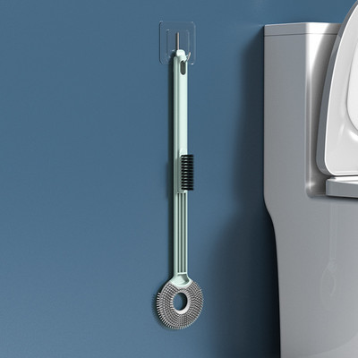 CMXIO silikoninis tualeto šepetys ilgos rankenos WC įrankių valymas, automatinis atsidarymas, uždarymas, valymo šepetys, be mirusių vonios reikmenų