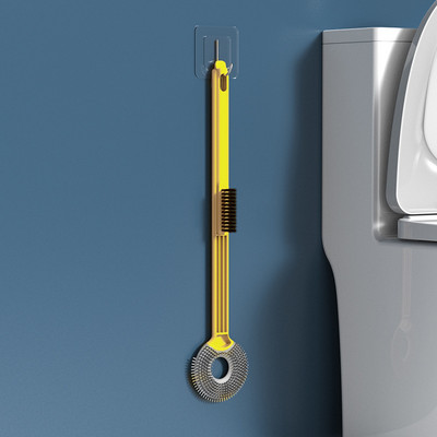 CMXIO silikoninis tualeto šepetys ilgos rankenos WC įrankių valymas, automatinis atsidarymas, uždarymas, valymo šepetys, be mirusių vonios reikmenų