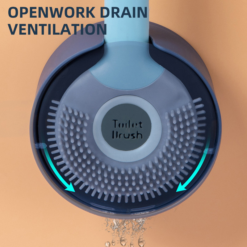 CMXIO silikoninis tualeto šepetys ilgos rankenos WC įrankių valymas, automatinis atsidarymas, uždarymas, valymo šepetys, be mirusių vonios reikmenų