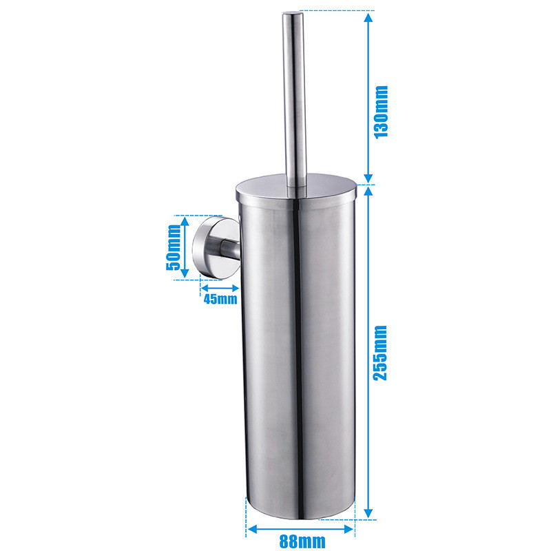 Držač WC četke Zidni alat za čišćenje od nehrđajućeg čelika Izdržljiva okomita kupaonska WC četka Set kupaonskog pribora