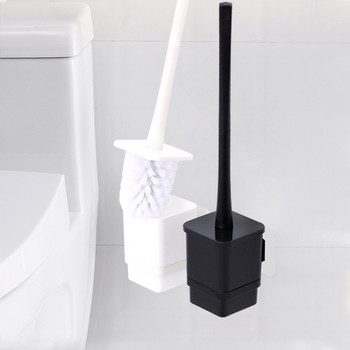 Черна тоалетна четка с държач Пластмасови четки за стена Комплект инструменти за почистване на баня Аксесоари за миене на баня
