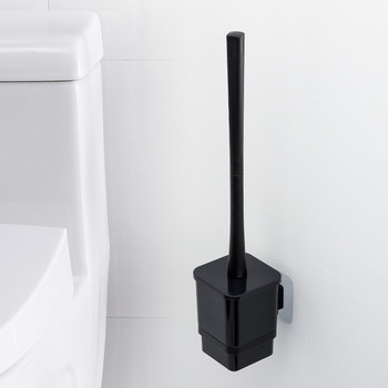 Черна тоалетна четка с държач Пластмасови четки за стена Комплект инструменти за почистване на баня Аксесоари за миене на баня