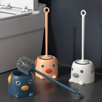 Cartoon Cute Piggy Toilet Brush Soft Hair Household Creative Cartoon Toilet Cleaning Brush Tool with Holder