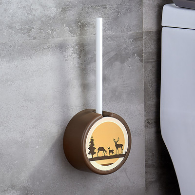 Fürdőszoba Trump WC kefe tartó Eszközök WC tisztító kefe Lapos wc falra szerelhető Escobilla wc háztartási cikkek 50