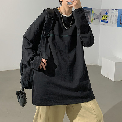 Lezser kerek nyakú férfi blúz - széles mintás