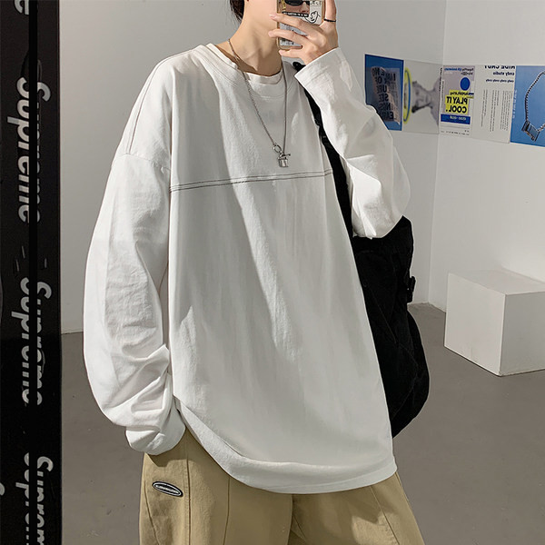 Lezser kerek nyakú férfi blúz - széles mintás