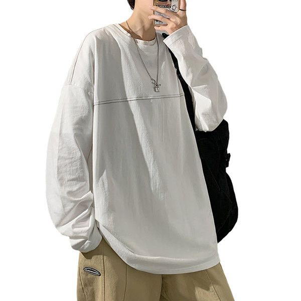 Lezser kerek nyakú férfi blúz - széles mintás