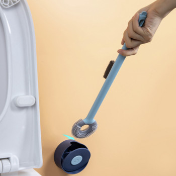 Νέα βούρτσα τουαλέτας δύο σε ένα μίνι TPR τρύπα βούρτσας σιλικόνης δωρεάν καθαρισμού τουαλέτας κρεμαστή βούρτσα πλήρους καθαρισμού