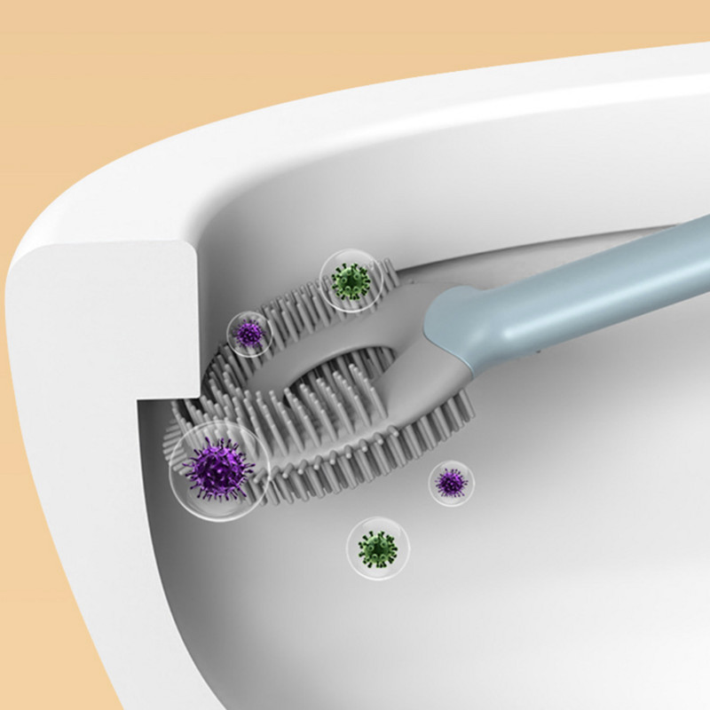 Nova dva u jednom mini TPR četka za WC školjku silikonska četka za WC bez rupa za čišćenje WC školjke na zidu sveobuhvatna četka za čišćenje