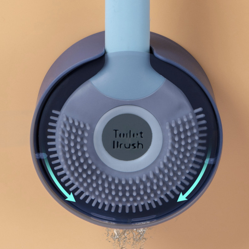 Nova dva u jednom mini TPR četka za WC školjku silikonska četka za WC bez rupa za čišćenje WC školjke na zidu sveobuhvatna četka za čišćenje