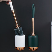 1 db könnyű luxus, puha gyapjú WC-kefe készlet, falra szerelhető, hosszú nyelű, nem halvány műanyag tisztítókefe fürdőszobai kiegészítőkhöz