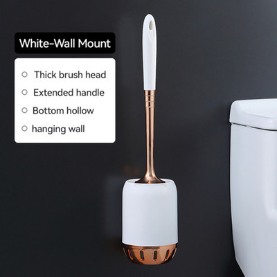 1 db könnyű luxus, puha gyapjú WC-kefe készlet, falra szerelhető, hosszú nyelű, nem halvány műanyag tisztítókefe fürdőszobai kiegészítőkhöz