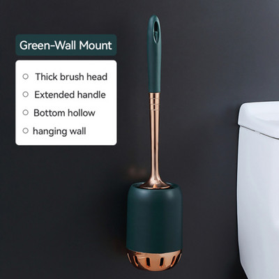 1 db könnyű luxus, puha gyapjú WC-kefe készlet, falra szerelhető, hosszú nyelű, nem halvány műanyag tisztítókefe fürdőszobai kiegészítőkhöz