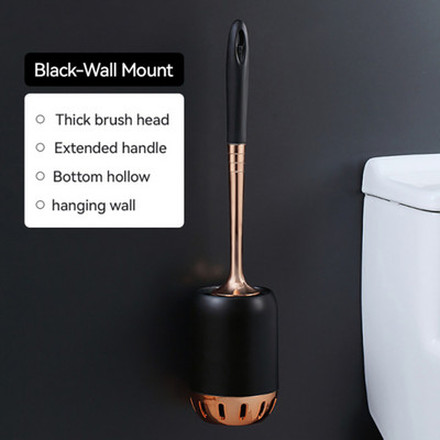 1 db könnyű luxus, puha gyapjú WC-kefe készlet, falra szerelhető, hosszú nyelű, nem halvány műanyag tisztítókefe fürdőszobai kiegészítőkhöz