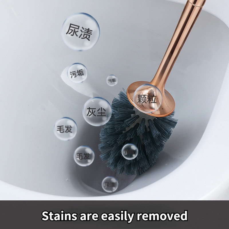 1 db könnyű luxus, puha gyapjú WC-kefe készlet, falra szerelhető, hosszú nyelű, nem halvány műanyag tisztítókefe fürdőszobai kiegészítőkhöz