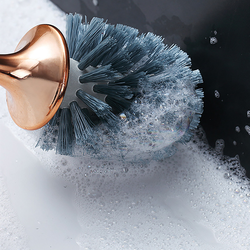 1 db könnyű luxus, puha gyapjú WC-kefe készlet, falra szerelhető, hosszú nyelű, nem halvány műanyag tisztítókefe fürdőszobai kiegészítőkhöz