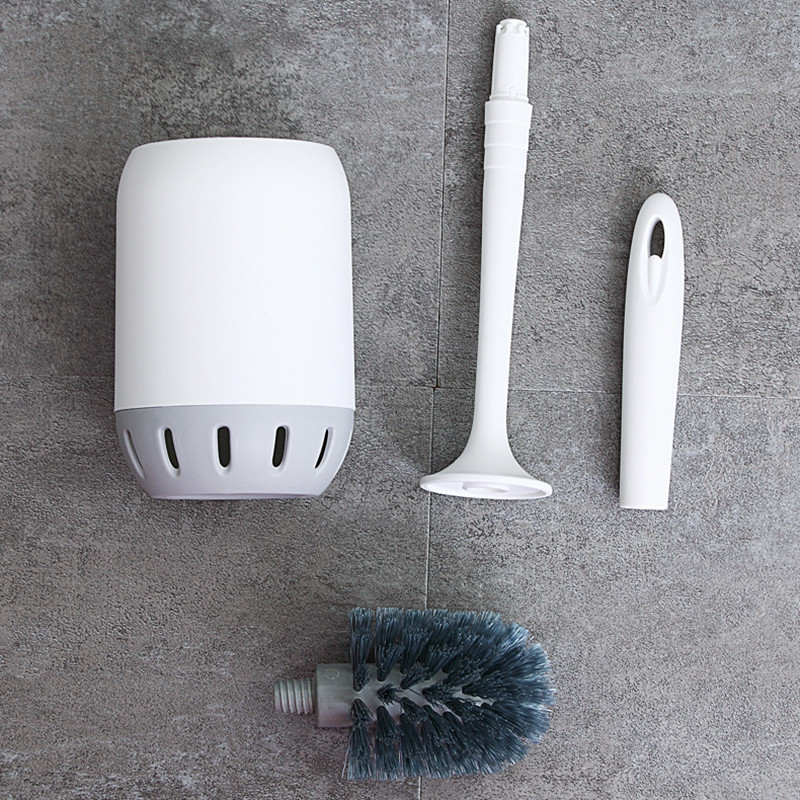 1 db könnyű luxus, puha gyapjú WC-kefe készlet, falra szerelhető, hosszú nyelű, nem halvány műanyag tisztítókefe fürdőszobai kiegészítőkhöz