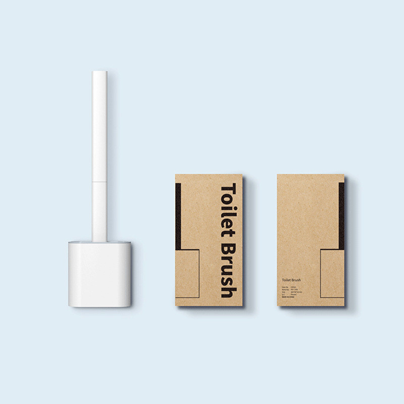 Tualeto šepetėlis silikoninis plokščias su laikikliu, nuimamas ilga rankena juodas valiklio šepetys, montuojamas ant sienos wc vonios kambario priedai