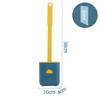 Дишаща четка за тоалетна, водоустойчива, с основа, силиконова тоалетна, плоска глава, гъвкава четка с меки косми и държач за бързо съхнене