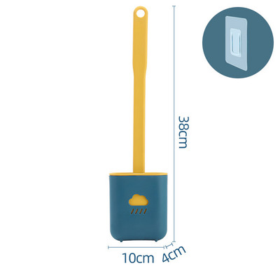 Prozračna WC četka otporna na curenje vode s podlogom od silikona Wc s ravnom glavom Fleksibilna mekana četka s držačem za brzo sušenje