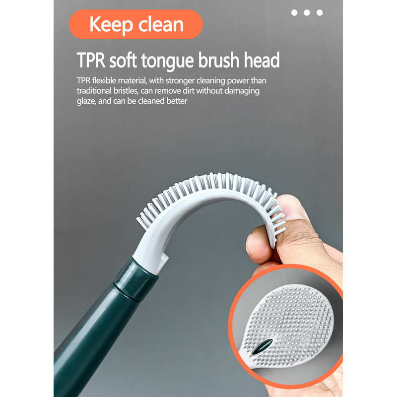 Silikoninis tualeto šepetys ir laikiklis Sienoje montuojamas minkštų šerių tualeto šepetys su skystu tualeto šepečiu, skirtas grindų vonios reikmenims