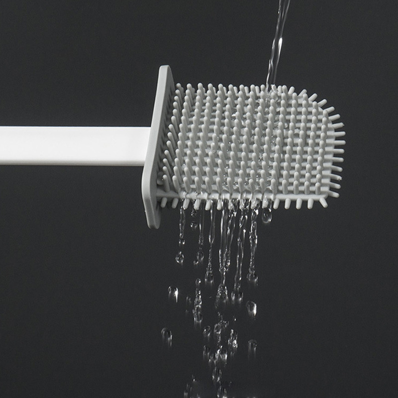 ONEUP Perforirana silikonska WC četka Tpr Meka glava četke Četka za čišćenje Zidna četka s dugom ručkom Kupaonski pribor