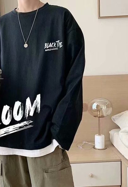 Tavaszi-őszi blúz, hosszú ujjú felirattal