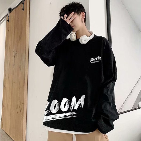 Tavaszi-őszi blúz, hosszú ujjú felirattal