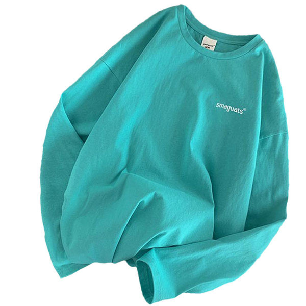 Vyriškos palaidinės švarus modelis su užrašu ir ilgomis rankovėmis