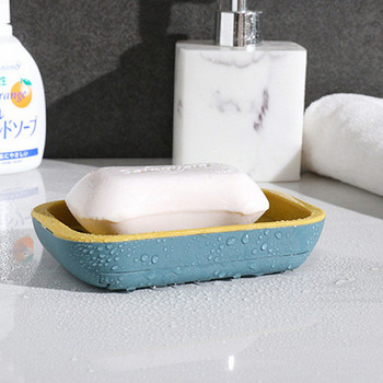 Διπλή στρώση συρόμενο κουτί σαπουνιού αποστράγγισης επιτοίχια θήκη για πιάτα σαπουνιού μπάνιου σαπουνάδα χωρίς διάτρηση