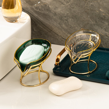 1PC 2022 New Light Luxury Style Creative Soap Box Μπάνιο Τουαλέτα Οικιακή αποχέτευση Δωρεάν Διάτρητη σχάρα σαπουνιού Δίσκος πιάτων για σαπούνι