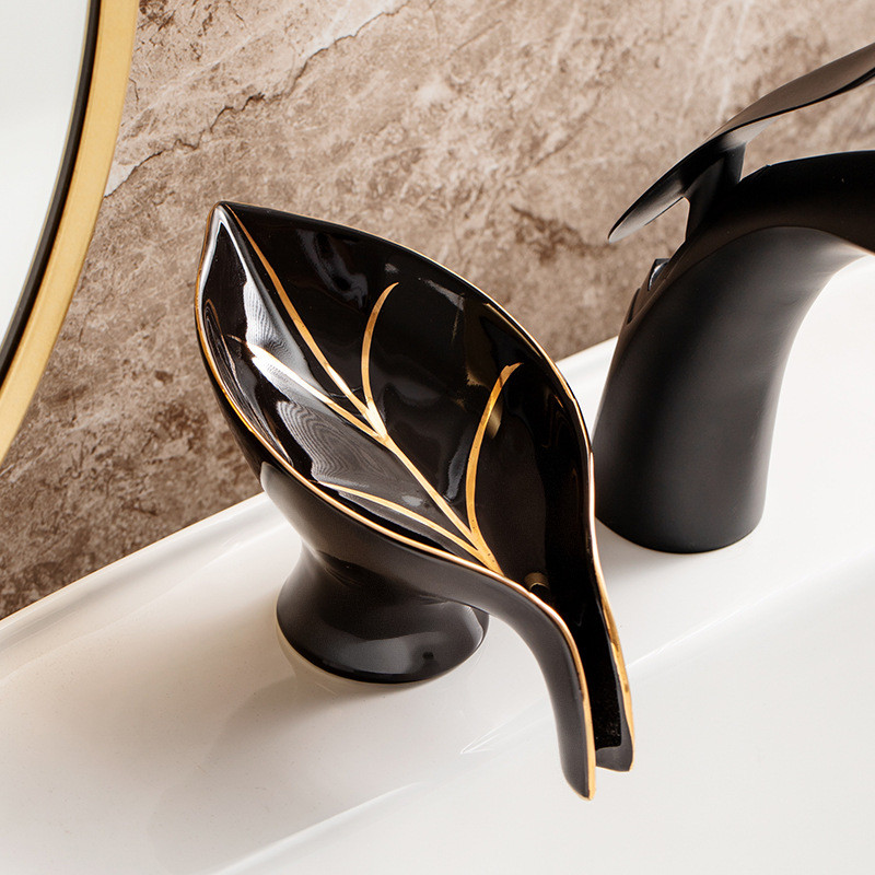 Cutie de săpun în formă de frunze din ceramică de lux Suport pentru săpun pentru baie Placă de depozitare pentru vase Cutie pentru suport pentru săpun de scurgere Accesorii pentru baie Gadget-uri