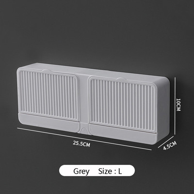 Kūrybinė sieninė muilo dėžutė su dangteliu su dvigubomis grotelėmis muilo nutekėjimo stovas Nuimama laikymo dėžutė vonios kambario muilo laikiklis