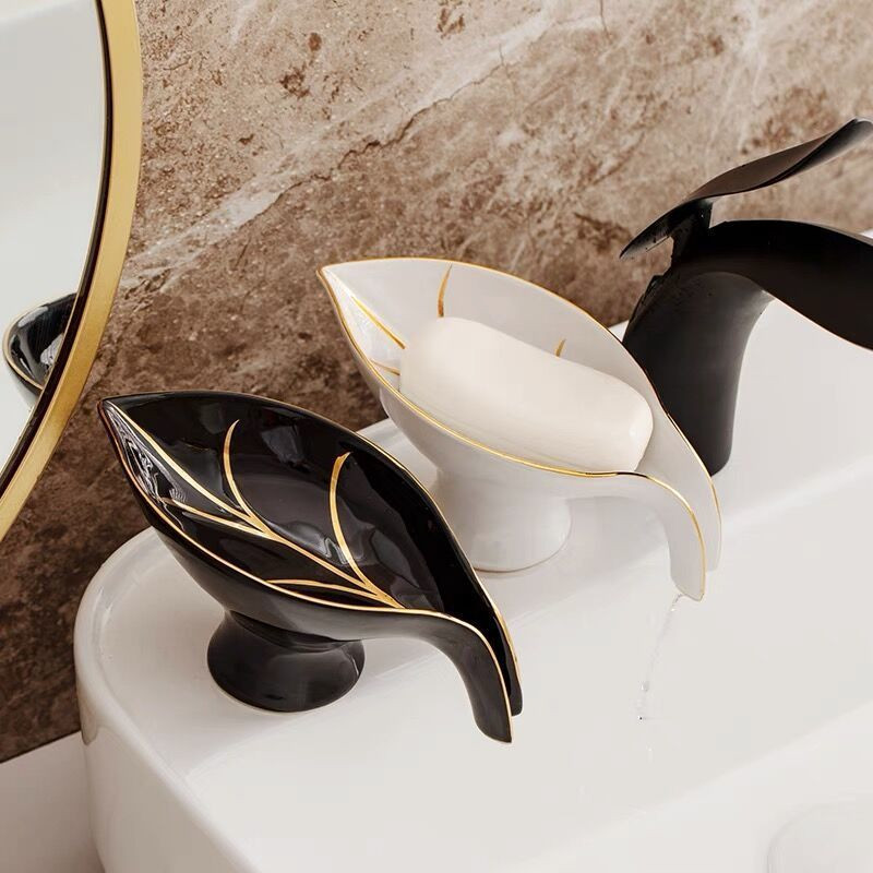 1 buc 2022, cutie de săpun creativă, din ceramică, de lux, cu scurgere, suport pentru săpun pentru toaletă de uz casnic, fără găurire