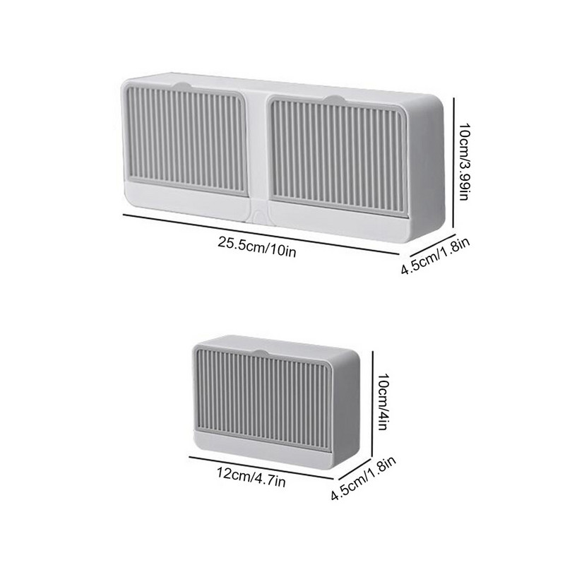 Držač posude za sapun Kupaonski tuš Vodootporna zidna posuda za sapun Kutija s ladicom poklopca Stalak za ocjeđivanje sapuna