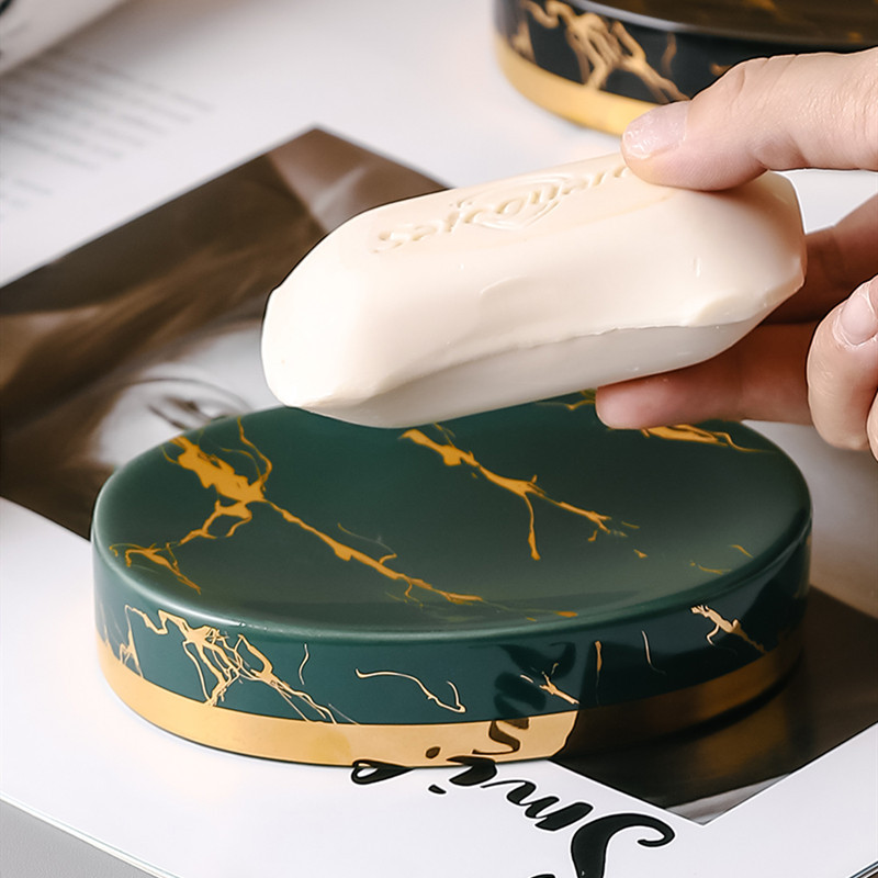 Mramorne pruge Keramika Posuda za sapun u kupaonici Restoran Hotelski predmeti za pohranu sapuna Dekoracije za toalet Kutija za sapun za kućanstvo