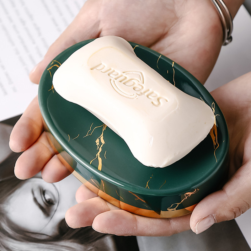 Mramorne pruge Keramika Posuda za sapun u kupaonici Restoran Hotelski predmeti za pohranu sapuna Dekoracije za toalet Kutija za sapun za kućanstvo