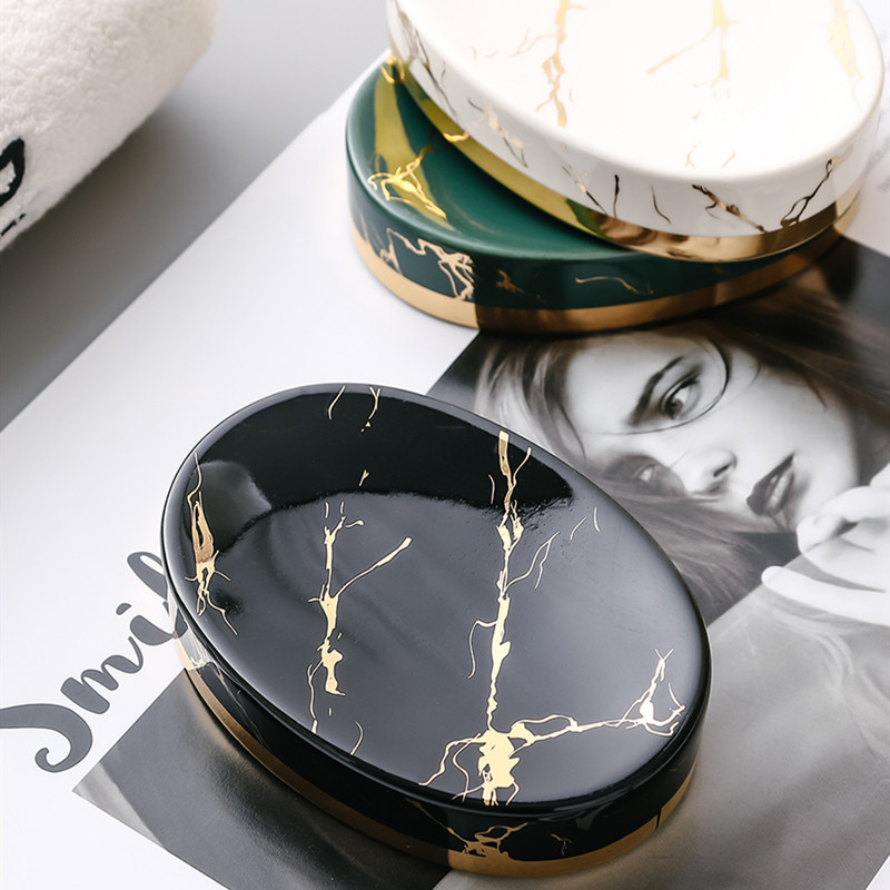 Mramorne pruge Keramika Posuda za sapun u kupaonici Restoran Hotelski predmeti za pohranu sapuna Dekoracije za toalet Kutija za sapun za kućanstvo