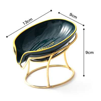 Luksuzna kutija za sapun U obliku lista Željezni držač za umjetnine Kupaonski odvod Spremnik za posuđe za sapun Neklizajući pladanj za pražnjenje Organizator za kadu