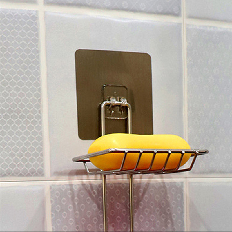 2-slojni stalak za sapun Držač sapuna od nehrđajućeg čelika Zidna posuda za sapun Polica sa spužvom Samoljepljiva vakuumska čašica Kupaonski pribor
