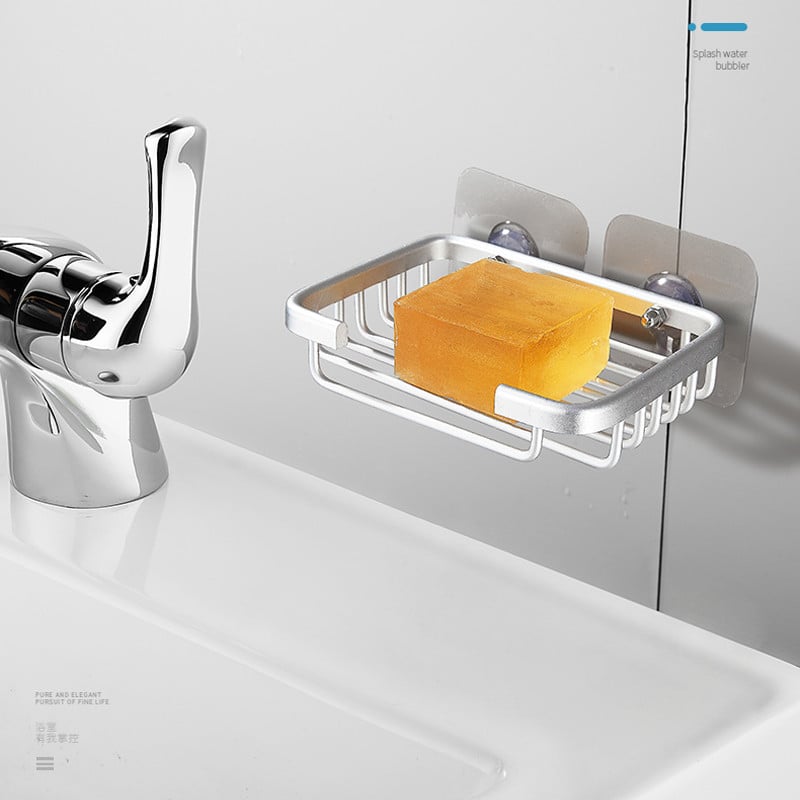 Υψηλής ποιότητας Creative Drill Free Πιάτο Σαπουνιού Επιτοίχια ράφι αποθήκευσης από ανοξείδωτο ατσάλι Αξεσουάρ μπάνιου Σαπουνιού Σαπουνιού