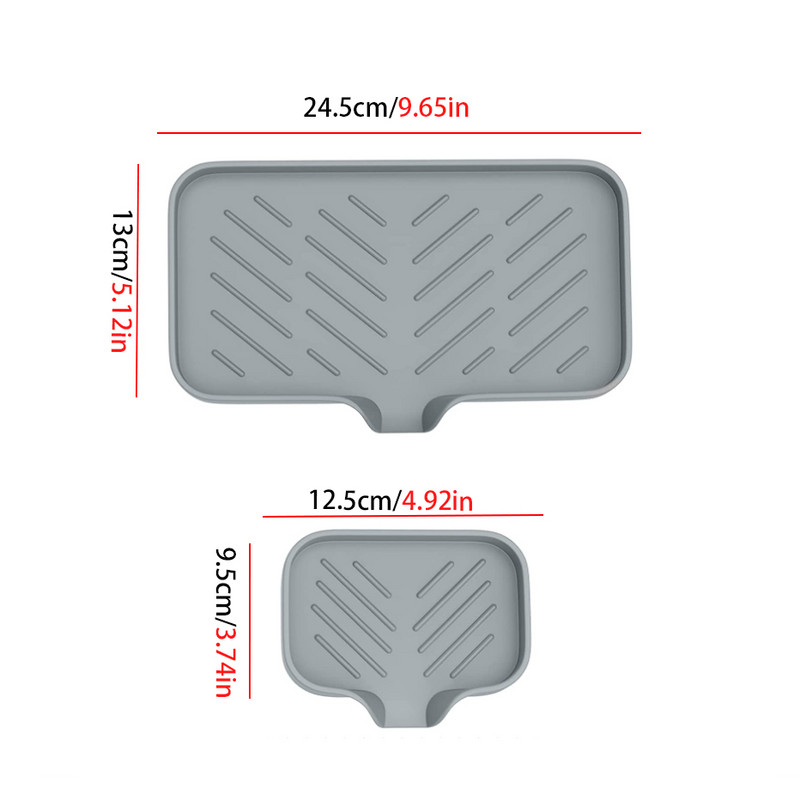 Virtuvės silikono muilo indų kriauklės padėklas kempinės padėklas kempinės stovas Savaime nutekantis muilo stovas muilo buteliuko muilo dozatoriui