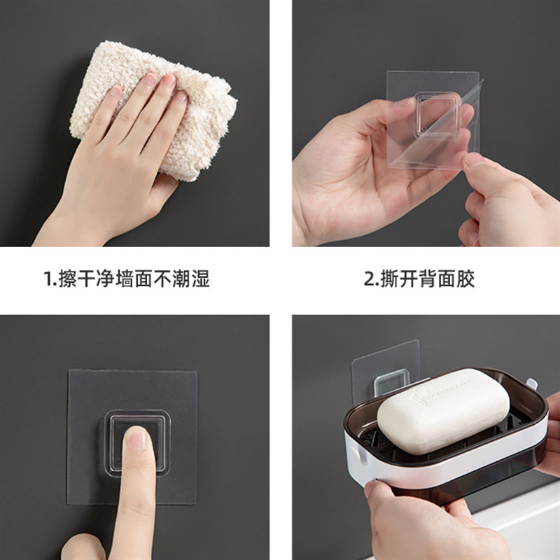 Kreativnost Zidni samoljepljivi držač za sapun Prijenosna kupaonska posuda za sapun za tuširanje s odvodom Ploče za tuširanje Kutija za pohranu sapuna