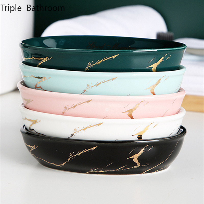 Lengvas prabangus muilo stovas Keraminis marmurinis apvalios formos buitinės virtuvės priedai Muilo indų laikikliai Organizatorius Vonios kambario saugykla