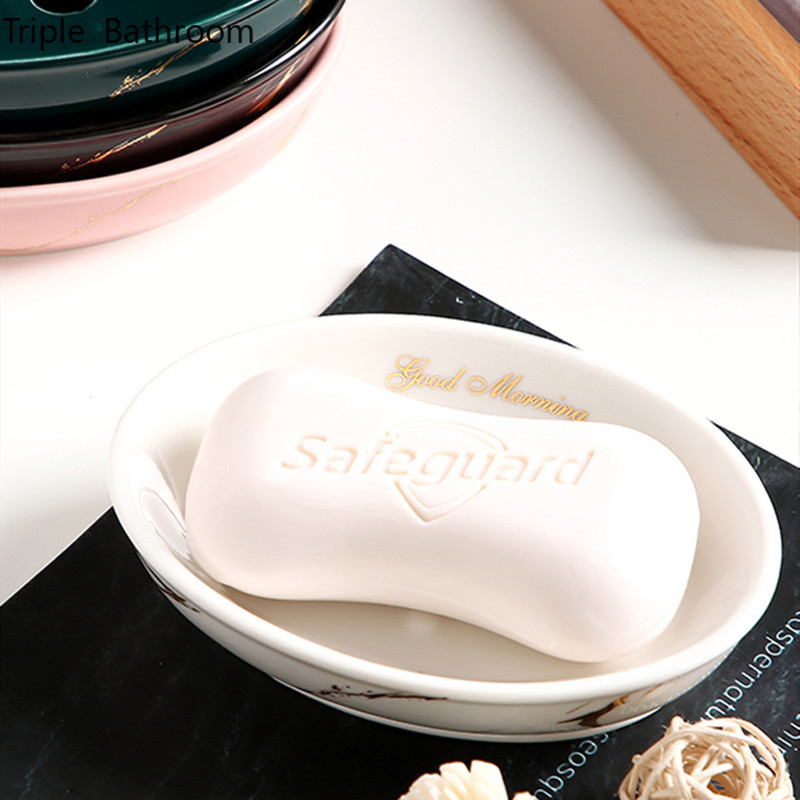 Lengvas prabangus muilo stovas Keraminis marmurinis apvalios formos buitinės virtuvės priedai Muilo indų laikikliai Organizatorius Vonios kambario saugykla