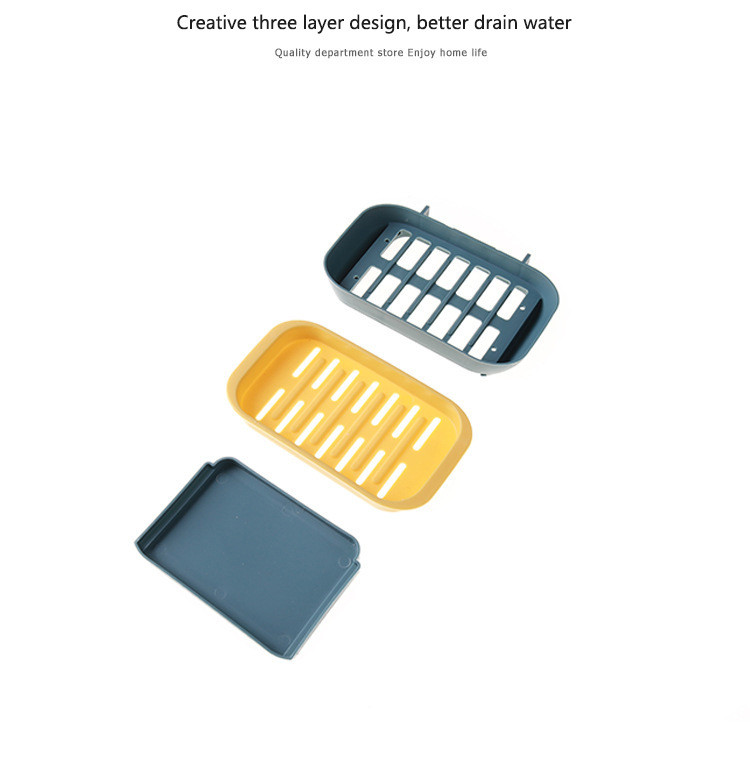 Dviejų sluoksnių ištraukiamas nutekamojo muilo laikiklis prie sienos pakabinamas muilo indas Vonios kambario muilo laikiklis be smūgio Įdėkite muilo indą